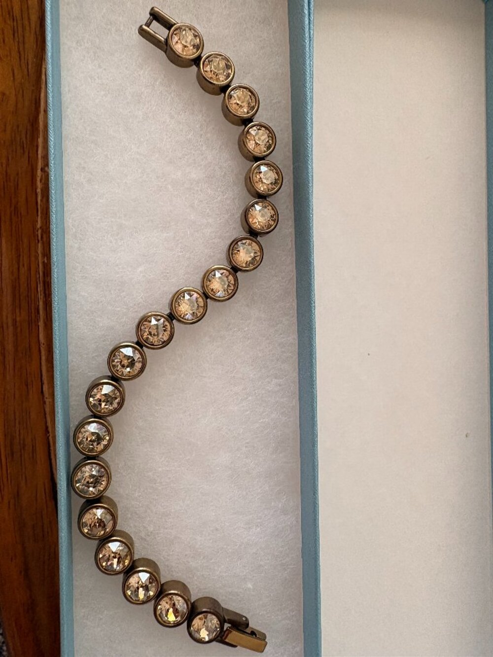 Touchstone Crystal ice bracelet. Antique gold/bronze bracelet. New